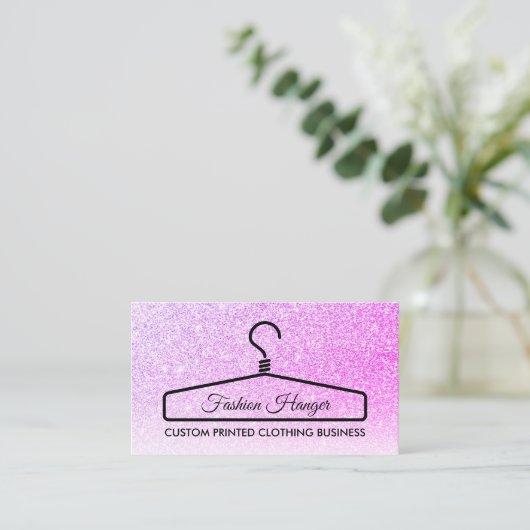 ピンクのエレガント服安いハンガー コーリングカード (スタンド正面)