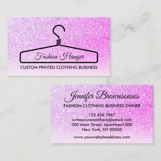 ピンクのエレガント服安いハンガー コーリングカード (正面/裏面)