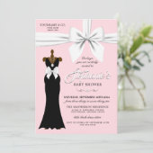 ピンクのエレガント民族ガーリーティファニーの赤ちゃんシャワー 招待状 (スタンド正面)