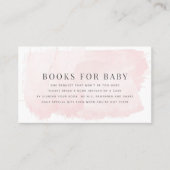 ピンクのエレガント水彩赤ちゃんシャワー予約リクエスト 名刺 (正面)