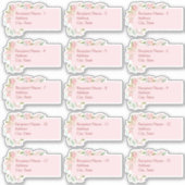 ピンクのエレガント水色バラメーリング・ラベル シール (正面)