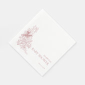 ピンクのエレガント自然の鳥の赤ちゃんシャワー スタンダードランチョンナプキン (角)