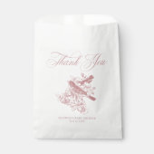 ピンクのエレガント自然の鳥の赤ちゃんシャワー フェイバーバッグ (正面)