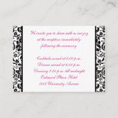 ピンクのエンクロージャカード付き白黒のダマスク エンクロージャーカード (裏面)