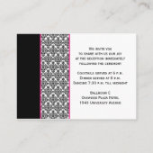 ピンクのエンクロージャカード付き白黒のダマスク エンクロージャーカード (裏面)