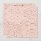 ピンクのエンボスの一見のベビーシャワーの招待状 招待状 (正面/裏面)