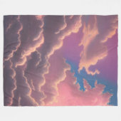 ピンクのエーテル空 フリースブランケット (正面(横))