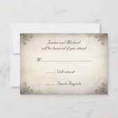 ピンクのオウムのチューリップの応答カード 出欠カード (裏面)