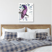 ピンクのオウム キャンバスプリント (インサイチュ (寝室))