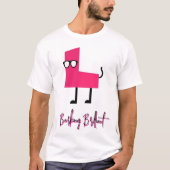 ピンクのオタクな犬の形 Tシャツ (正面)