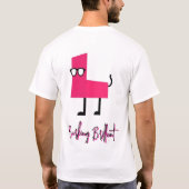 ピンクのオタクな犬の形 Tシャツ (裏面)