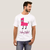 ピンクのオタクな犬の形 Tシャツ (正面フル)