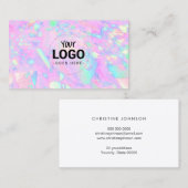 ピンクのオパールのテクスチインスパイアャのロゴ 名刺 (正面/裏面)