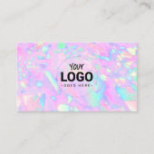 ピンクのオパールのテクスチインスパイアャのロゴ 名刺 (正面)