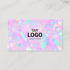 ピンクのオパールのテクスチインスパイアャのロゴ 名刺