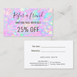 ピンクのオパール紹介名刺 名刺