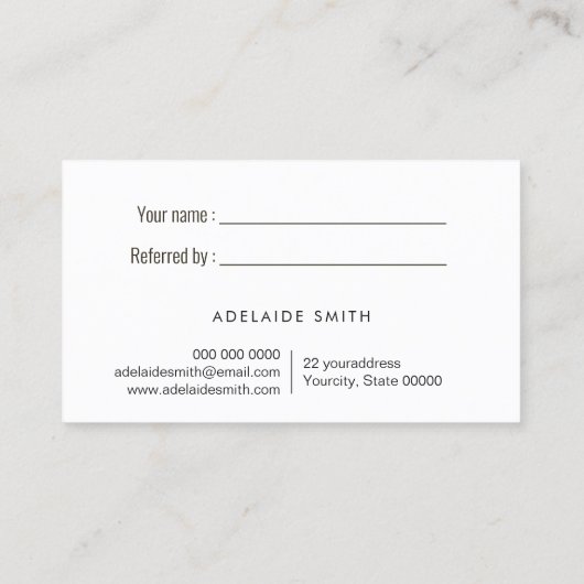 ピンクのオパール紹介名刺 名刺 (裏面)