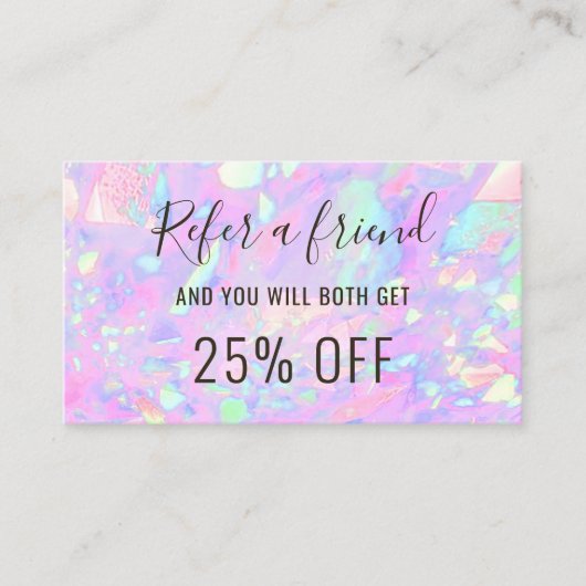 ピンクのオパール紹介名刺 名刺 (正面)