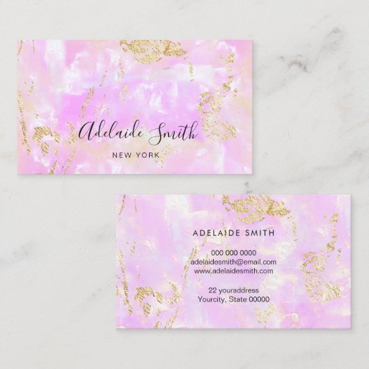 ピンクのオパール組織 名刺 (正面/裏面)