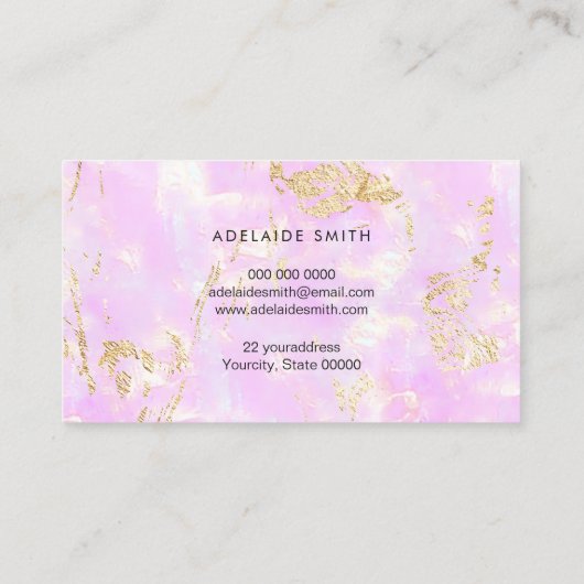 ピンクのオパール組織 名刺 (裏面)