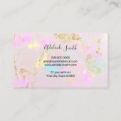 ピンクのオパール質感アポイントメントカード 名刺 (裏面)