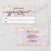 ピンクのオパール質感アポイントメントカード 名刺 (正面/裏面)