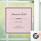 ピンクのオフィス名フレームブラック ウィンドウサイン (ホーム)