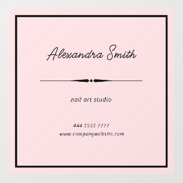 ピンクのオフィス名フレームブラック ウィンドウサイン