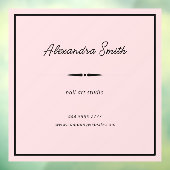 ピンクのオフィス名フレームブラック ウィンドウサイン (シート3)