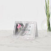 ピンクのオランダカイウユリの華麗さフレームはメッセージカード感謝していしています サンキューカード (正面)