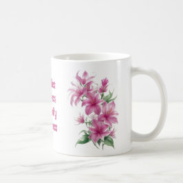ピンクのオリエンタルリリーの花 コーヒーマグカップ
