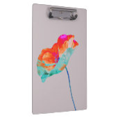 ピンクのオレンジと青のケシの花のフローラデザイン クリップボード (右)