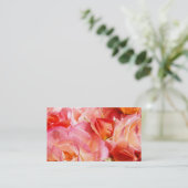 ピンクのオレンジのばら色の花の名刺の女性 名刺 (スタンド正面)