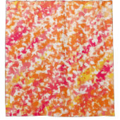 ピンクのオレンジクレヨンはおもしろいを着色します シャワーカーテン (正面)