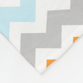 ピンクのオレンジシェブロンパターンモノグラム毛布 フリースブランケット (角)