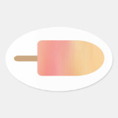 ピンクのオレンジポスシクル夏の凍っていご馳走 楕円形シール (正面)