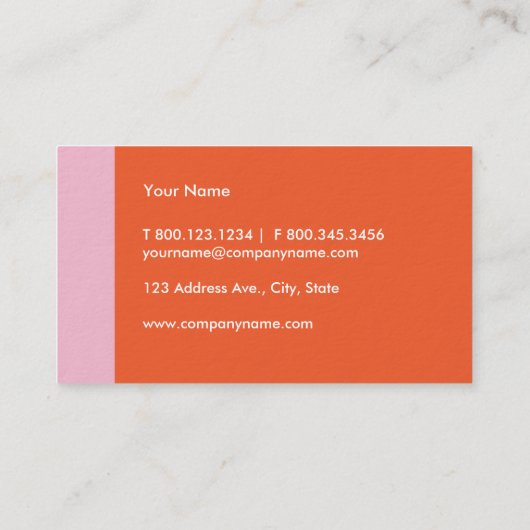 ピンクのオレンジモダン 名刺 (裏面)