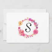 ピンクのオレンジ水彩画の庭の新婦付添人の招待 招待状 (裏面)