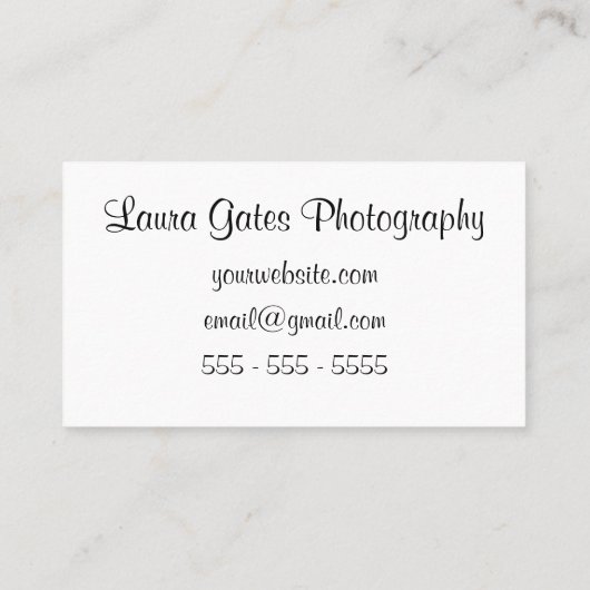 ピンクのオレンジ紫色の水彩画の写真撮影 名刺 (裏面)