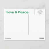 ピンクのオレンジ色のフラクタルと平和サイン ポストカード (裏面)