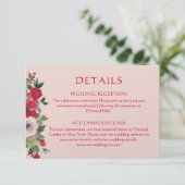 ピンクのオレンジ色のフローラ中国のリース結婚詳細 エンクロージャーカード (スタンド正面)