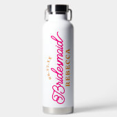 ピンクのオレンジ色のミニマリストの花嫁の水瓶 ウォーターボトル (正面)