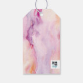 ピンクのオレンジ色の大理石 ギフトタグ (裏面)