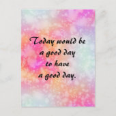 ピンクのオレンジ色の引用文が良い ポストカード (正面)