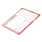ピンクのオレンジ色の抽象芸術ウィークリーリストのメモ帳 ノートパッド (アングル)