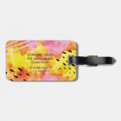 ピンクのオレンジ色の抽象芸術パーソナライズされたラゲージタグ ラゲッジタグ (裏面横)