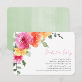 ピンクのオレンジ色の明るいカラフルフローラブックベビー エンクロージャーカード