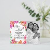 ピンクのオレンジ色の水の庭の日付を保存 案内ポストカード (スタンド正面)