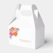 ピンクのオレンジ色の水の色の庭のフローラの名結婚前 フェイバーボックス (裏面サイド)