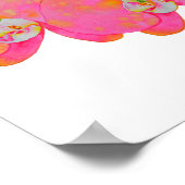 ピンクのオレンジ色の水の色オーキッド絵画ズ ポスター (角)